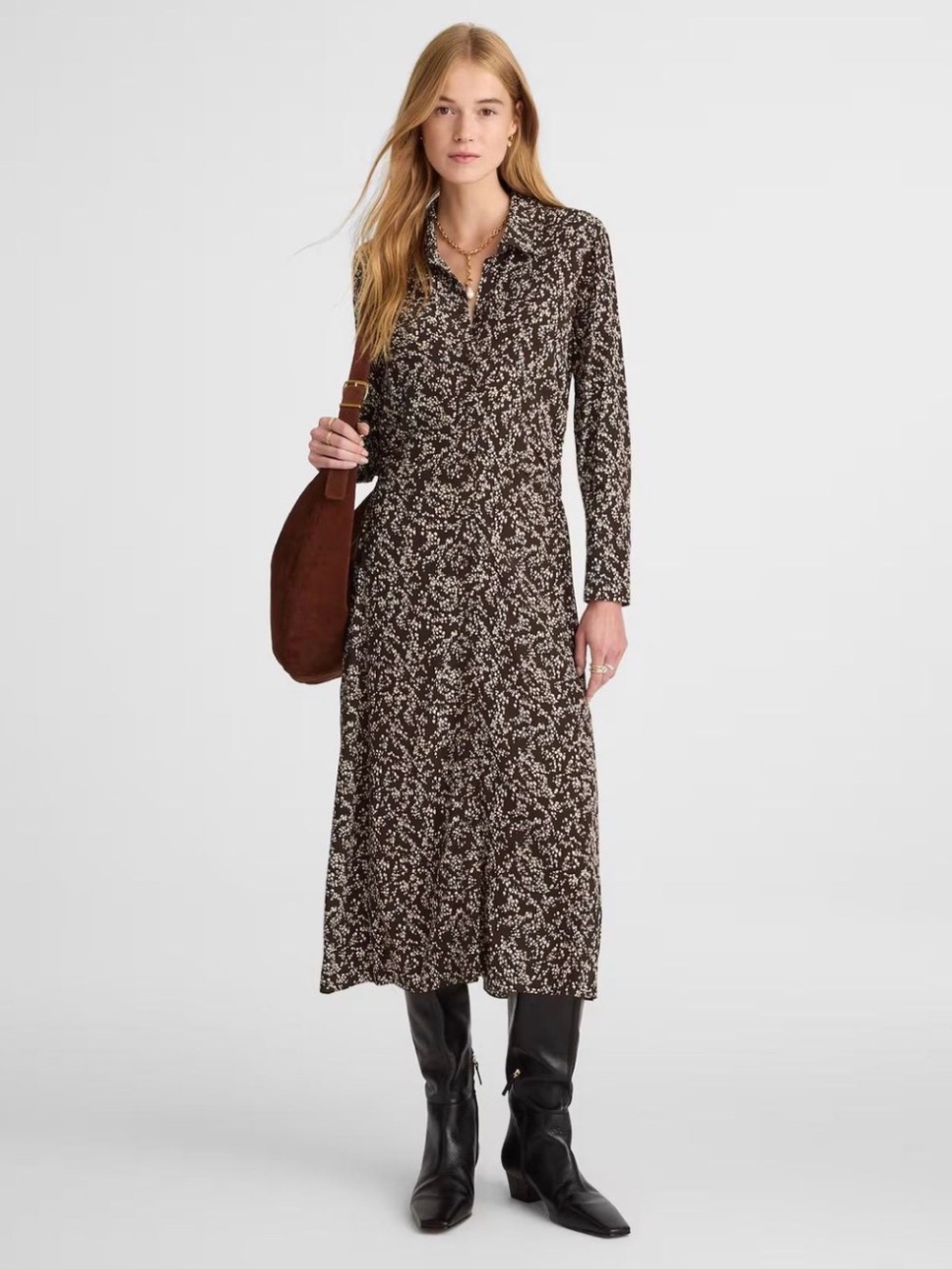 MADEWELL Ruched Midi Shirtdress